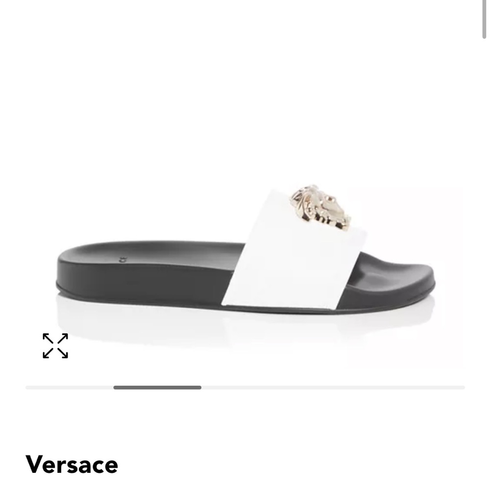 Like new Versace white pool slides 7